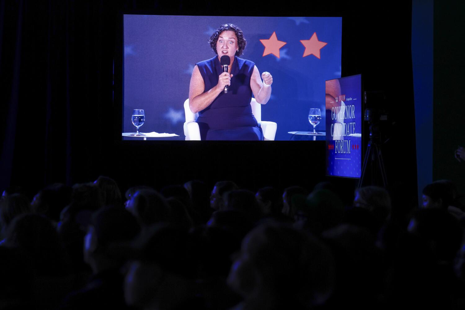'I don't want this all on camera,' gubernatorial hopeful Katie Porter says in testy interview